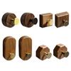 Wood & Metal Wall Hook Hat Hanger Easy Install Wall Mount Wooden Peg Knob Walnut Cute Simple Modern Small Room Decor