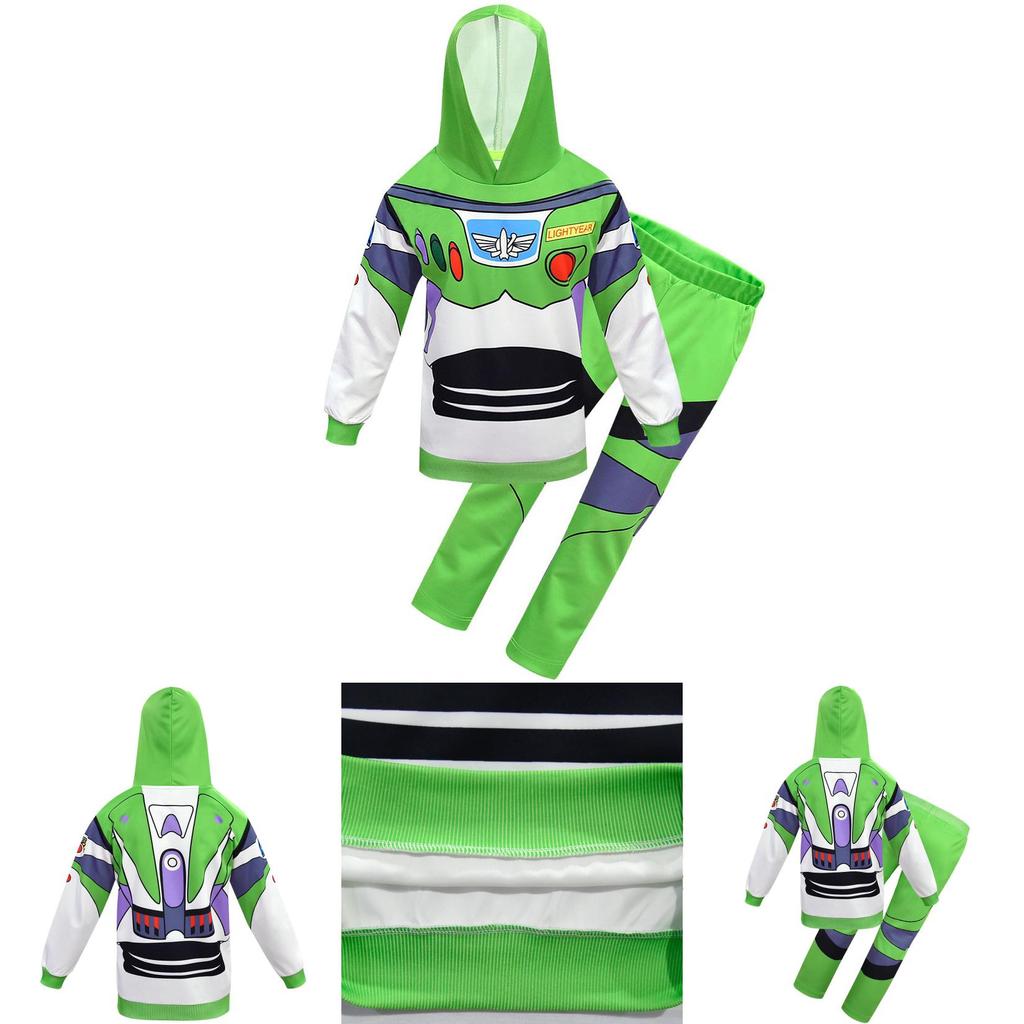 Adorable Toy Story 4 Cosplay Buzz Lightyear 2pcs Set Hoodie Pants Halloween Costume