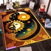 Sun and Moon Yin-Yang Themed Carpet with Cosmic Starry Pattern Suitable for Use As an Anti-slip for Living Room Bedroom Sofas