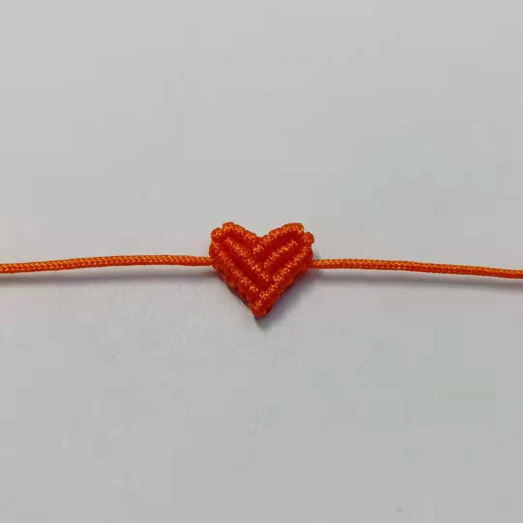 Handarbeit Handgestrickt Pfirsich Herzförmig Glücksbringend Rotes Seil Armband Verstellbar Damen Beste Freundin Anhänger Einfach Herren Paar Liebende Geschenk