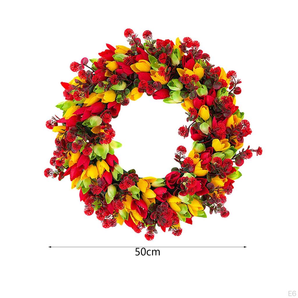 Konstgjord Tulpanblomma Krans Mors Dag Vår för Hennes Kvinnor Flickor Mamma Födelsedag