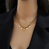 DIEYURO 316L Stainless Steel Round Roman Numeral Zircon Pendant Necklace For Women Vintage Ethnic Ladies Chain Jewelry Gifts