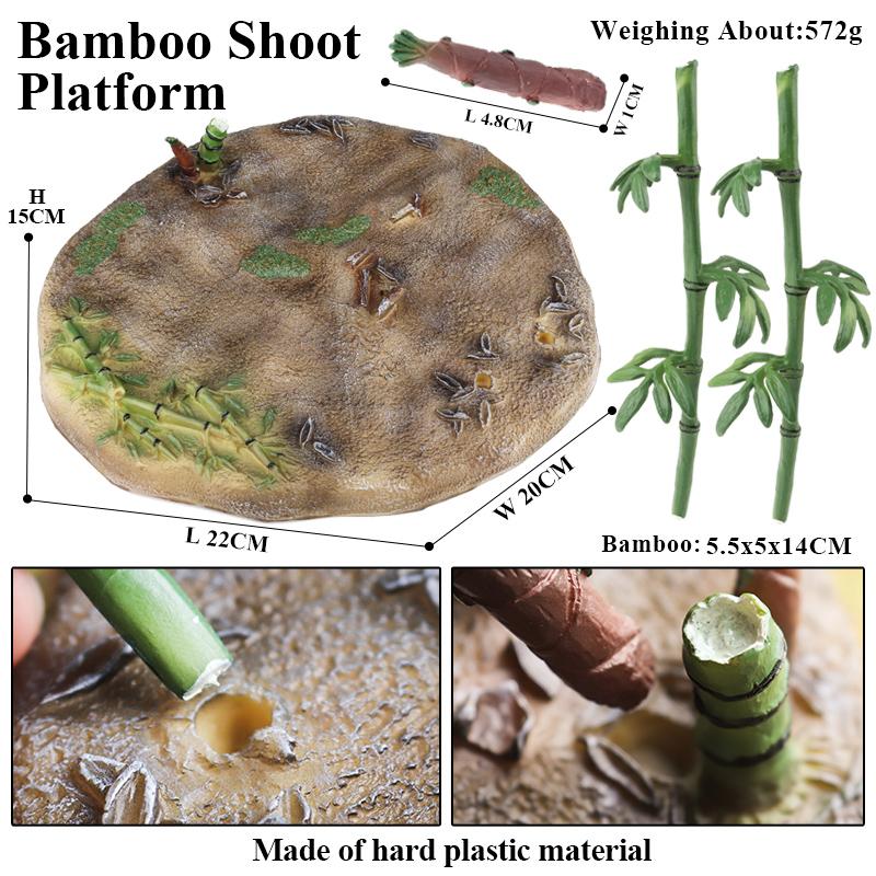 Oenux China Panda Bamboo Wild Animals Action Figures Model Figurine PVC Miniature Cute Decoration Education Collection Kid Toy