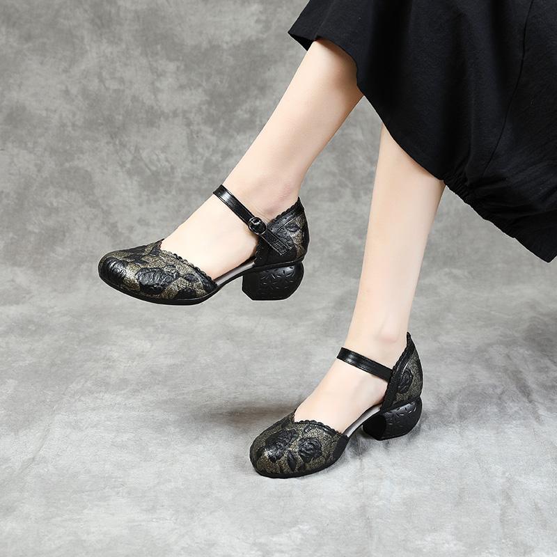 Fashion GKTINOO 2025 Summer Women Shoes Genuine Leather Women Pumps Handmade Comfortable Vintage Style High Heels Sandals Women Sandalia