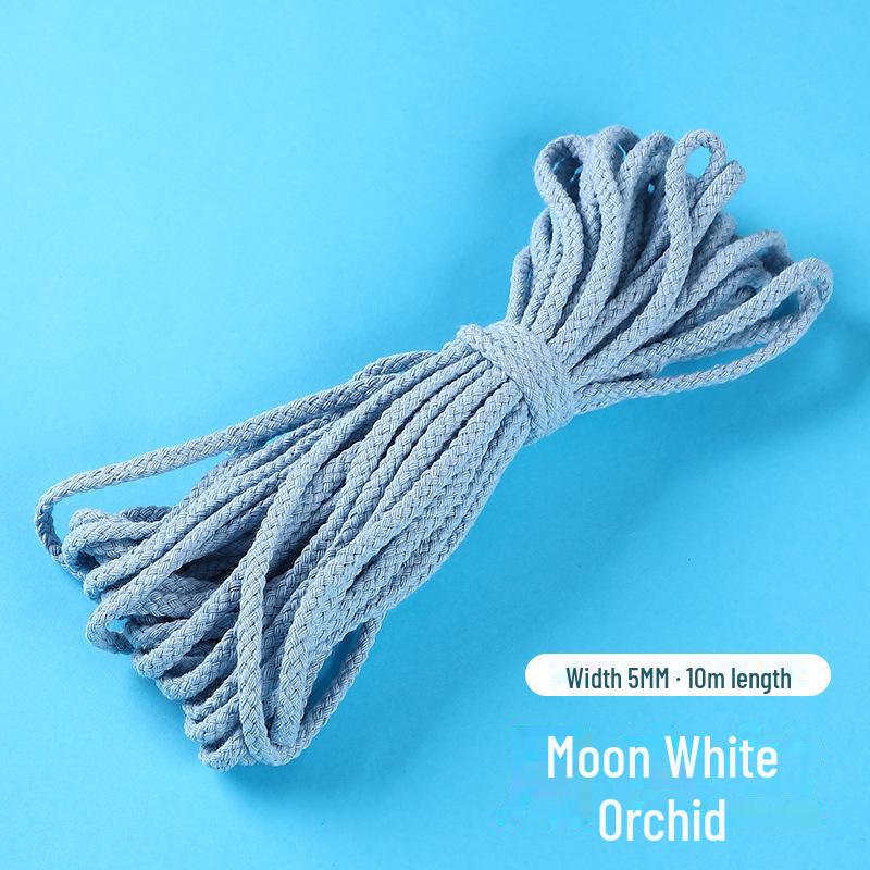 5mm Thick Colored Cotton Rope - 10 Meters Hand-Woven Eight-Strand for DIY, Drawstring Bags, and Hat Ropes