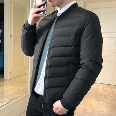 Jachetă de puf pentru bărbați Jachetă scurtă nouă, de culoare solidă