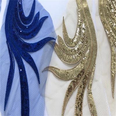 Clothes Decorative Applique Large Embroidered Cloth Handmade Diy Patch Performance Sequin Gauze Cheongsam Accessories