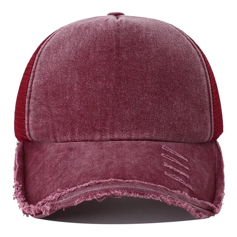 2024 New Summer Women's Black White Pink 5 Panel Baseball Cap with Breathable Mesh Trucker Snapback Hats for Men Women Gorros