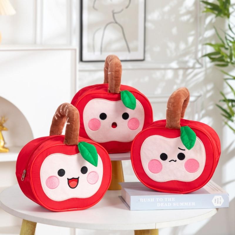 Polyester Water Resistant Apples Designs Bag Spacious Organizer for Organizing Makeup Sweets Travel Essential