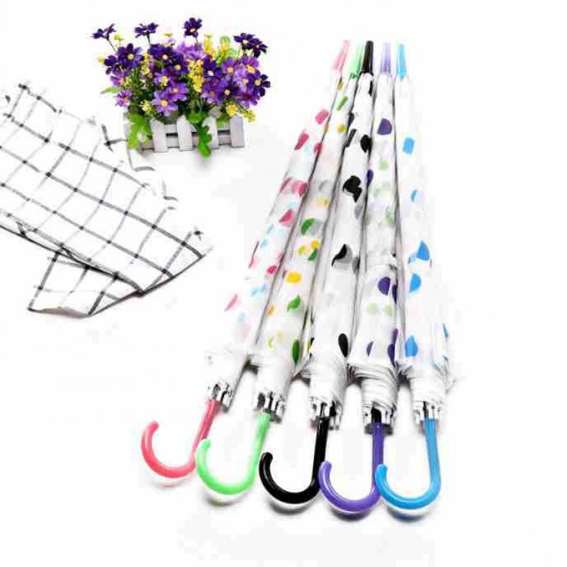 Creative Long Handle Transparent Umbrella with Colorful Straight Rod - Automatic Open, Ideal for Advertising Gifts