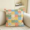 Pattern Checkerboard Cushion Cover Natural Linen Pillowcase Set AllinOne Decor for Sofa Bedroom  Chair