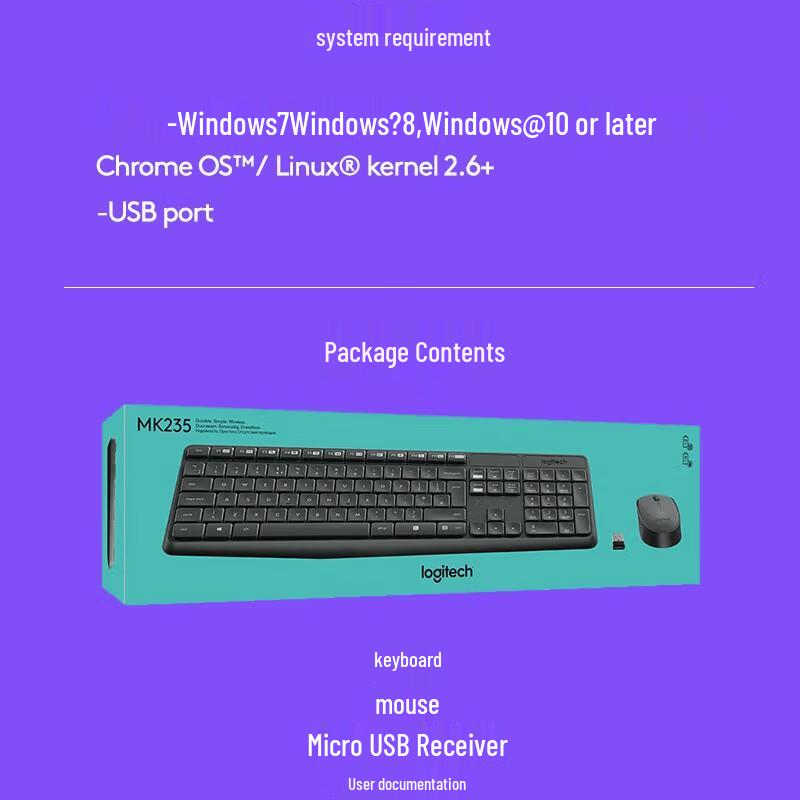 Logitech MK235 Wireless Keyboard and Mouse Combo