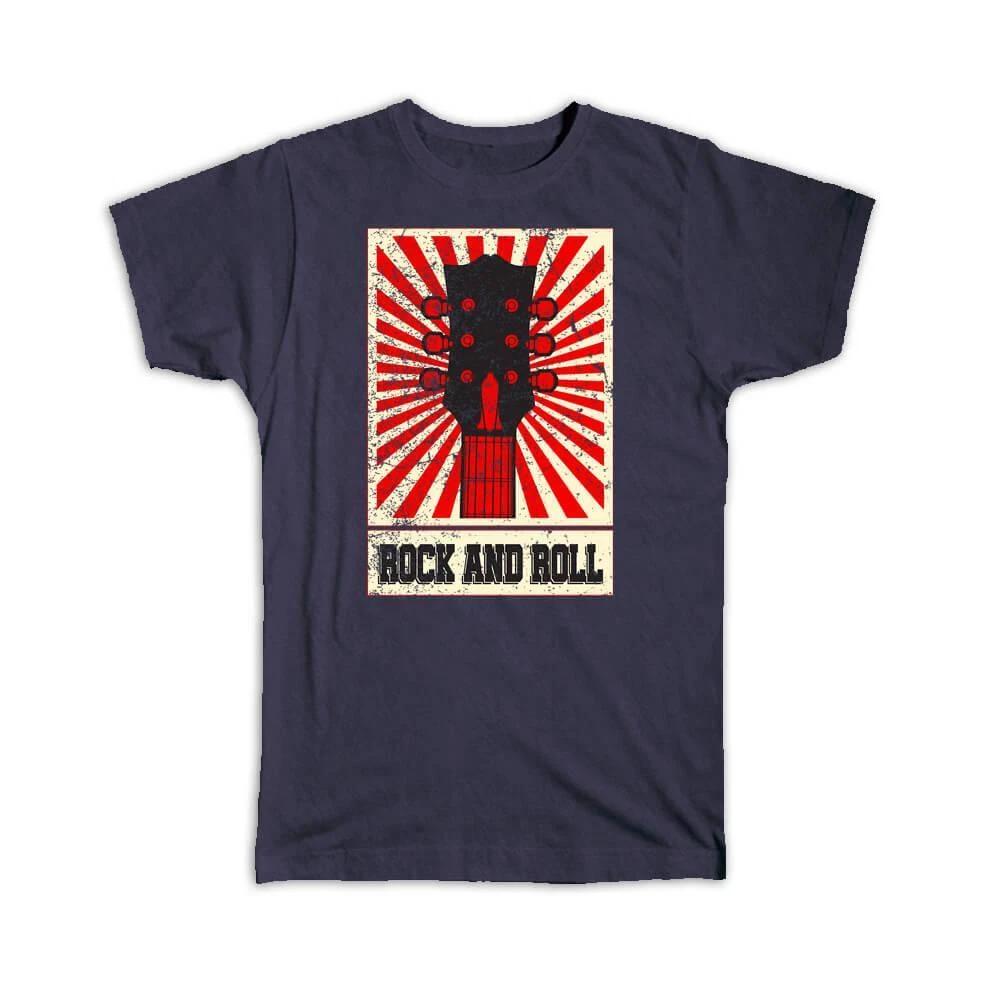 

Gift T-Shirt : Rock And Roll Retro Wall Art Poster Guitar Rays Vintage Print L