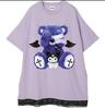 [USED] Sanrio Kuromi Bear Teddy Bear Tunic Short Sleeve T-shirt Mass-produced Landmine Purple Sickly Cute Dream