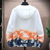 Men Sun Protection Clothing Hooded Long Sleeve Pockets Sunscreen Jacket Zipper Placket Shoes Print Quick Drying Windbreaker