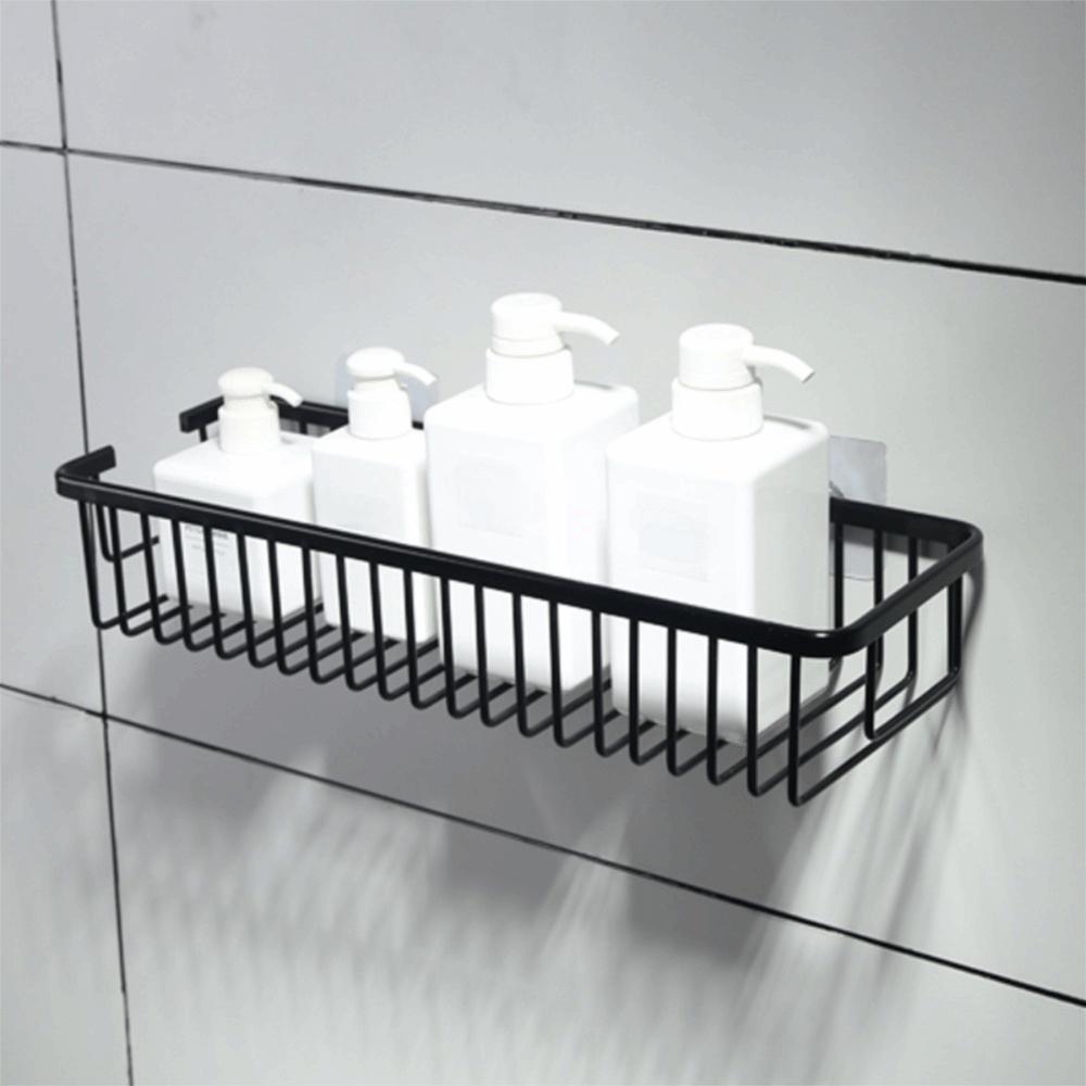 Wall Mounted Bathroom Storage Rack Black/White Kitchen Sponge Holder Cosmetics Storage Rack  Sink