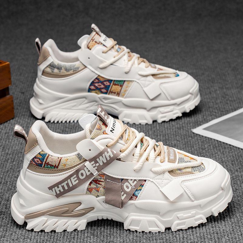 2025 Autumn Men's Shoes New Breathable Little White Shoes Men's Trend Versatile Platform Sports Shoes Casual Dad Shoes Men