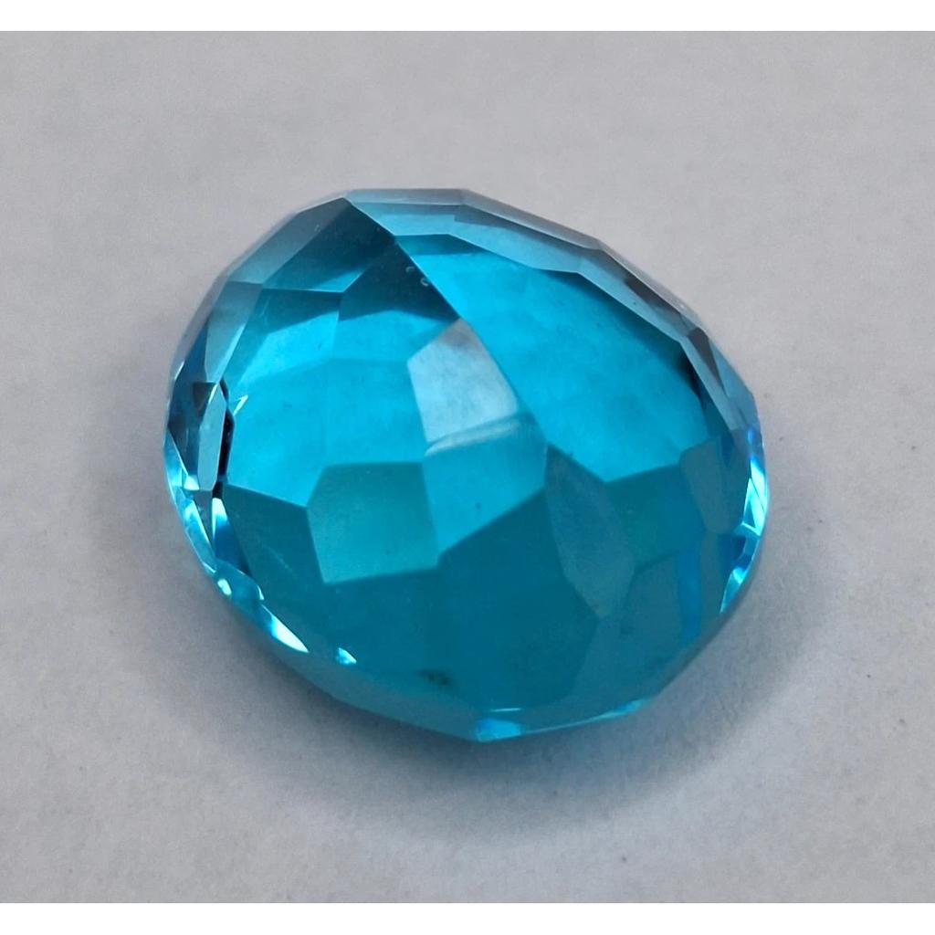 Fabulous Swiss Blue Topaz Natural Oval Cut 15-17 Ct Certified Loose Gemstone