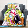 1pc Mario Adventure Flannel Blanket, Soft Skin Friendly with Digital Printing, Various Sizes Available for Family, Friends, Birthday