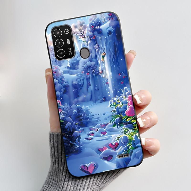Hülle Für ZTE Blade A52 / A52 Lite Hülle Ästhetisch Niedliche Katze Astronaut Handyhülle Schwarze Weiche Silikon TPU Rückabdeckung Bumper Schale