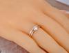 JeeMango Sparkling Design Titanium Stainless Steel Wedding Ring Rose Gold Color Mosaic CZ Crystal Party Ring For Women R19155