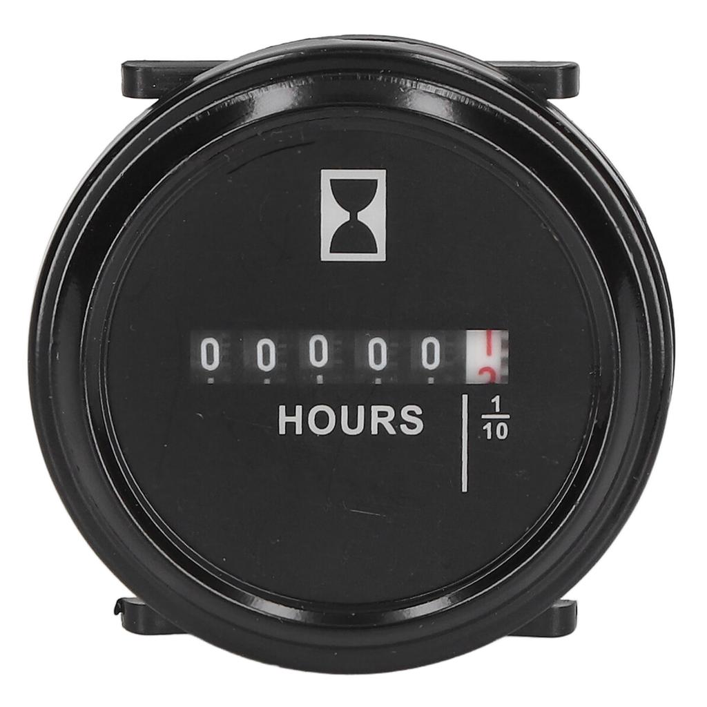 Hour Meter 99999.9 Hours AC DC Universal Hourmeter Fully Sealed Round Quartz Mechanical Hour Gauge 6‑80V