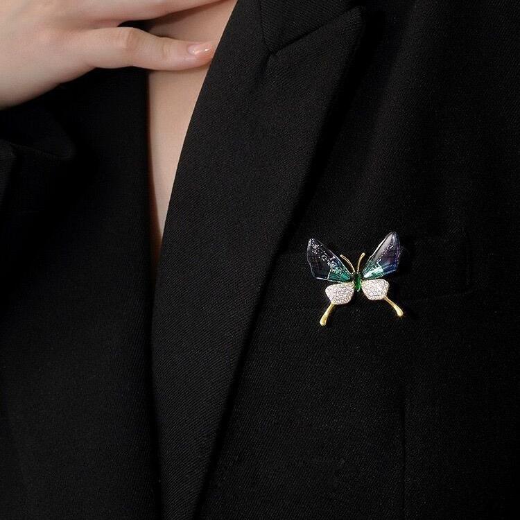 Butterfly Micro Inlaid Rhinestone Brooches For Women High Grade Elegant Brooch Pins Jewelry Party Gifts