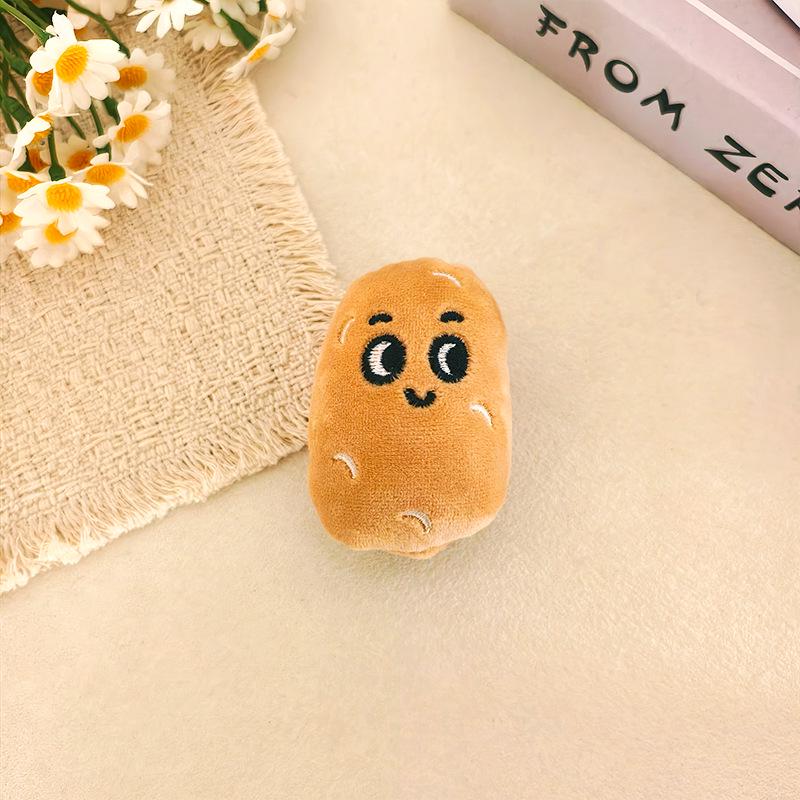 Cute Funny Potato Doll Brooch Keychain - Plush Bag Charm Pendant