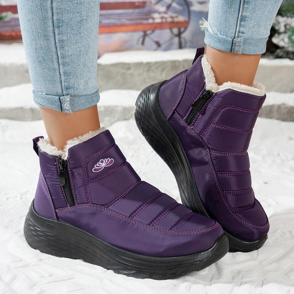 Women's Winter Warm Snow Boots Anti-Slip Waterproof Ankle Booties With Faux Fur Lined Comfortable Short Boots Outdoor Workout Walking Shoes for Women