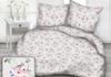 Cotton Bedding 160X200 Pattern Wild Roses On a Gray Background