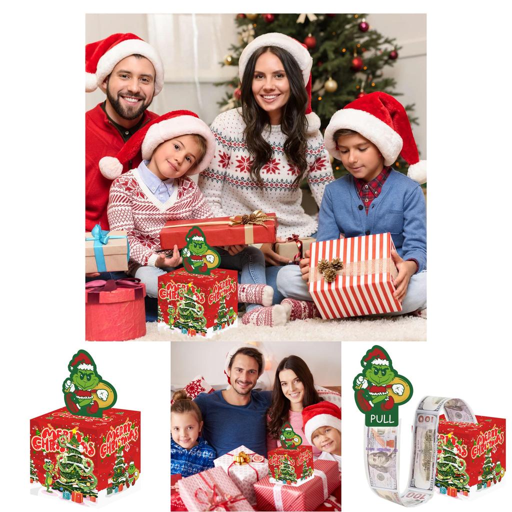 Christmas Party Decor Gift Box With Green Grinch Theme For Holiday Celebrations