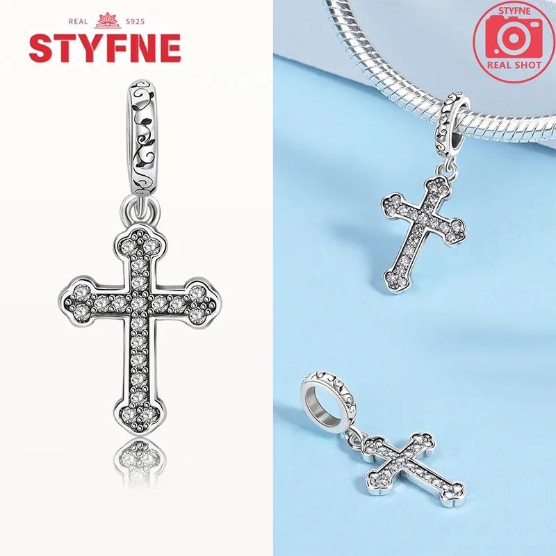 Copper Cross Charms Religion Heart Lucky Cross Beads Fit Original Bracelet Making Pendant For Women Fine Jewelry Gift Diy