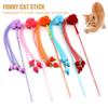 Cat Wand Toy Plush Exercise Training Pet Kitten Teaser Interactive Stick Toy with Bell for Indoor