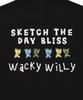 WACKY WILLY Kiki Typographic Short Sleeve T-Shirt Black