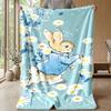 Peter Rabbit Cozy Flannel Blanket, Comfortable Warm Throw Blanket for Bedroom Sofa Home Use