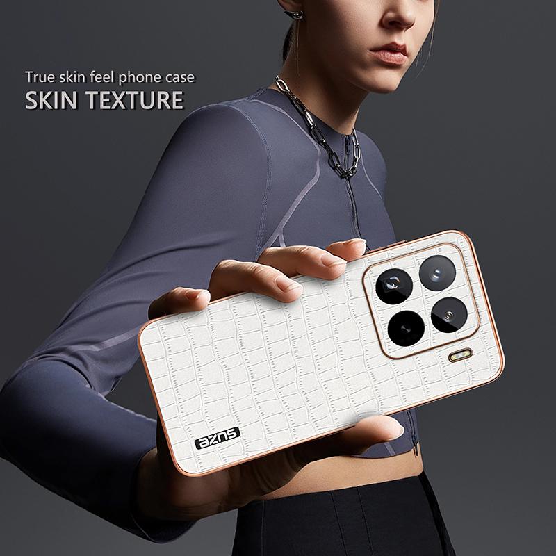 For Xiaomi 15 Pro Case Electroplating Crocodile Texture PU+TPU Phone Cover