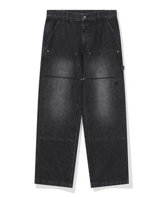 BEENTRILL Double Knee Denim Work Pants (Black)