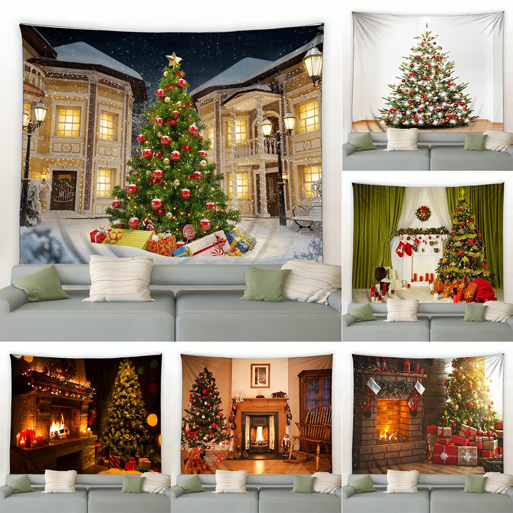 

Рождественский гобелен Рождественская елка камин подарочное украшение настенное украшение для дома гостиная спальня красивый гобелен