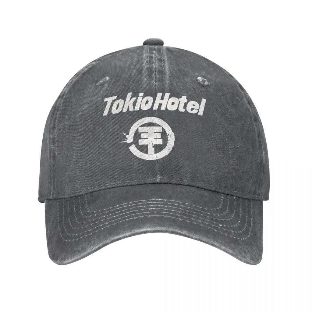 Genres Rock Tokio Hotel Unisex Baseball Cap Logo Distressed Denim Caps Hat Vintage Outdoor Summer Headwear