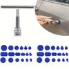 1SET Car Dent Repair Tool, Silver T-Handle with 36 Blue Car Dent Drawrings, Affordable, Rugged, Industrial Quality
