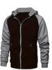 Cappotto con cappuccio in pile con cerniera Autunno Primavera Casual da Uomo Taglie Forti Pullover Largo Maniche Raglan Felpa Top