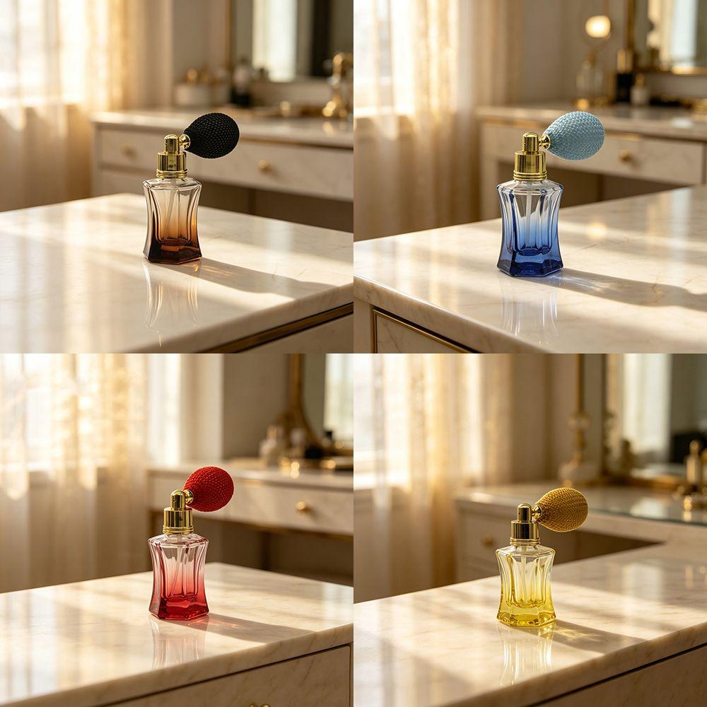 Curved Faceted Air‑Ball Perfume Bottle Glass Empty Perfume Container Gift Giving
