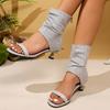 Sandalen mit Absatz Damen Sommerstiefel Kitten High Heels Schuhe Designer 2025 Neue Marke Cowboy Knöchel Offene Zehenpartie Lässige Party Pumps Cool