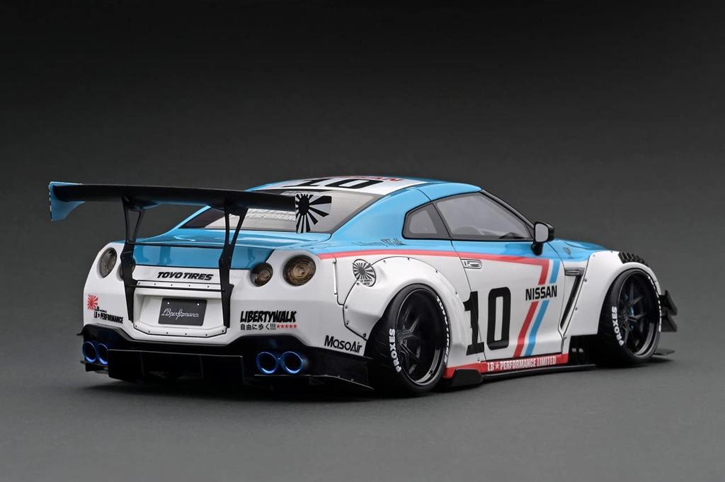 Ignition Model Nissan R35 Type 2 Finished Model 1/43 LB-WORKS GT-R White/Blue