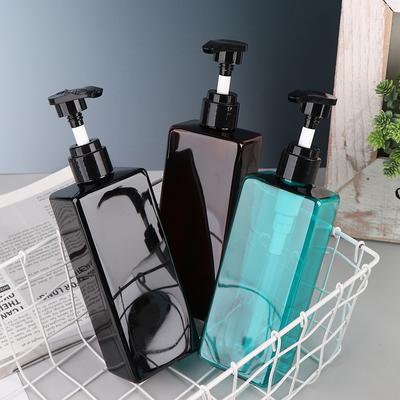 500ml Quadratische Körperlotion-Flasche PET-Kunststoff Druckpumpe für Duschgel Shampoo Flüssigseife Langlebiger Nachfüllbarer Behälter