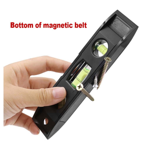 High-Precision Leveling Tool, Compact Leveling Tool | Magnetic Multi-Function Portable Black Plastic Level with 6-Inch Torpedo Level, 6-Inch Handy Sma