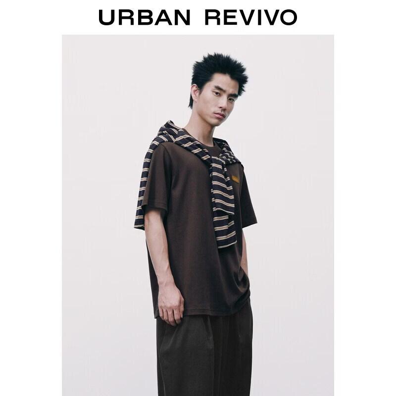 UR Men's Letter Embroidery Short Sleeve T-Shirt