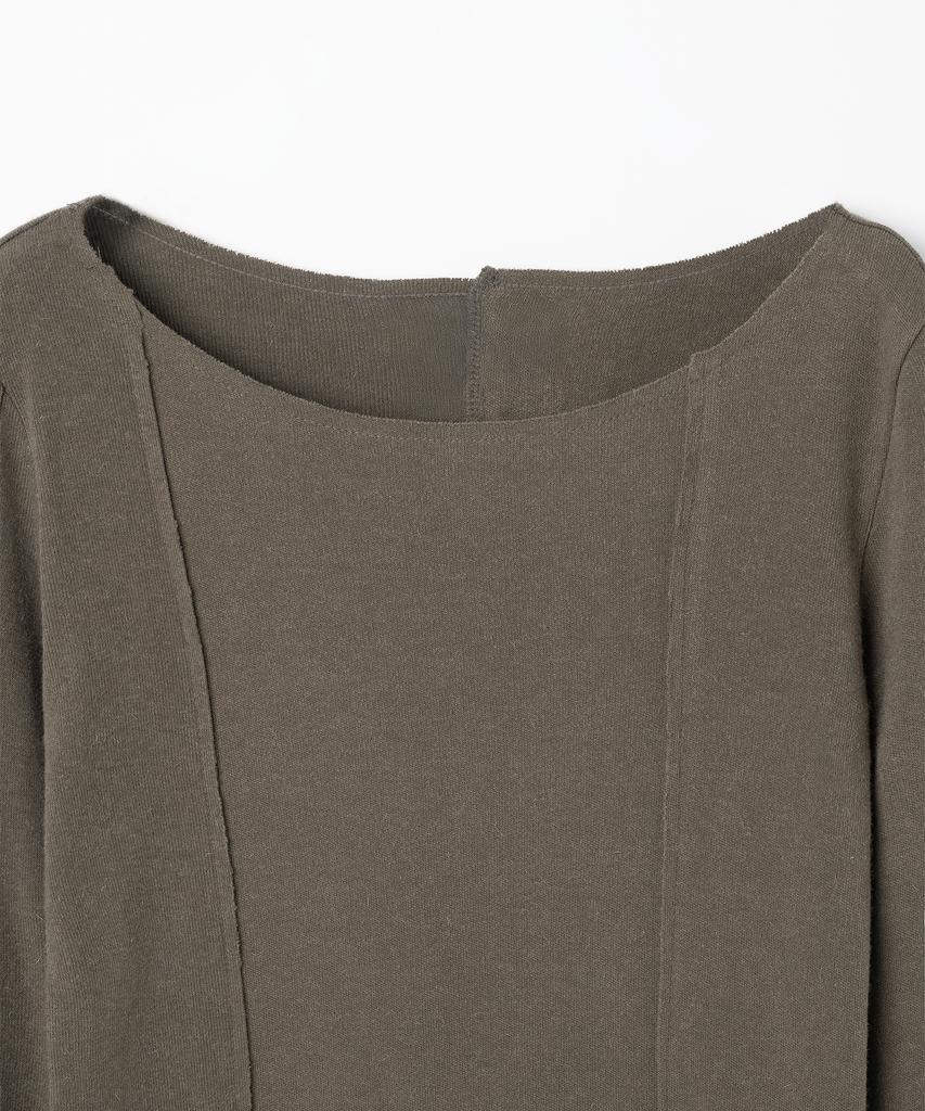 MILLO WOMEN Cutoff Incision T-Shirt [Cocoa]