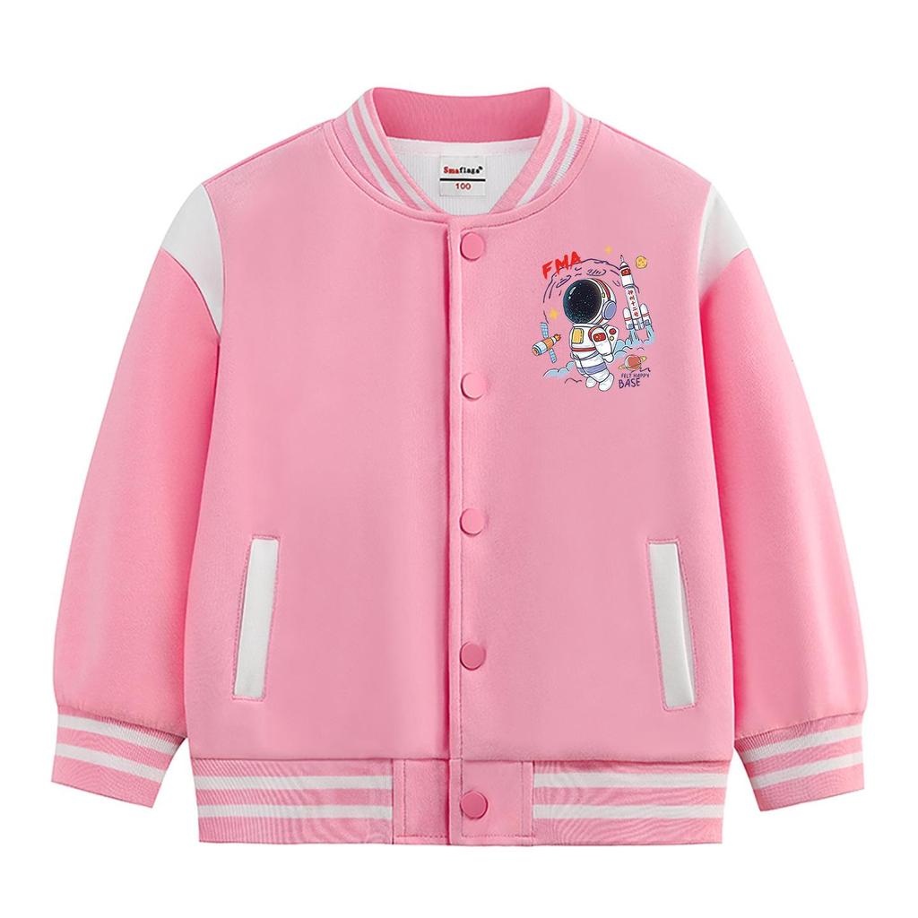 Boys' Seasonal Baseball Jacket 2026: Velvet Lined, Thick, Casual Top for Kids