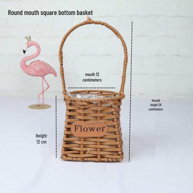 Valentinstag Handgefertigter Rattan Picknick- und Blumenkorb für Hochzeiten und Heimdekoration